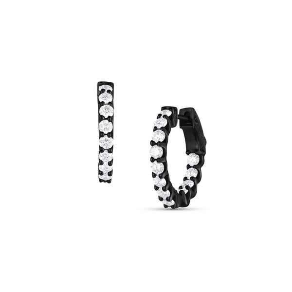 Dominique Cohen one carat huggie hoops in black gold<span class='visuallyhidden'>; shop help at 760-978-9297.</span>